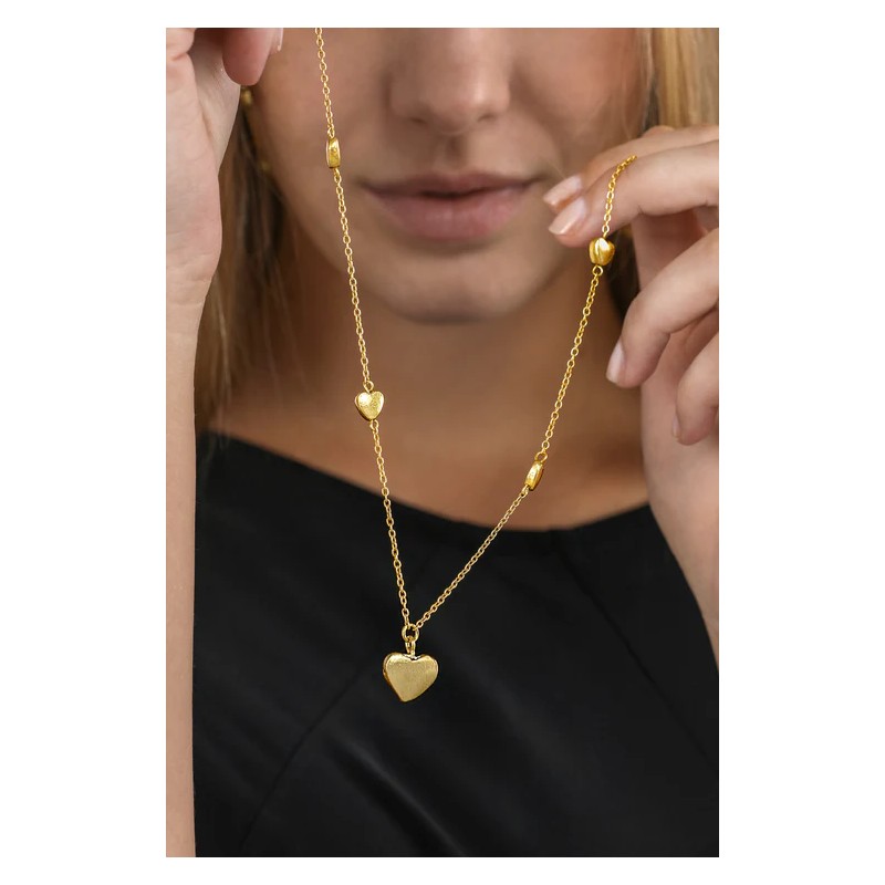 COLLANA CATENA LUNGA CUORI