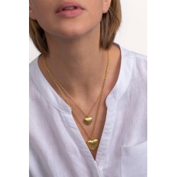 COLLANA 2 CATENE CUORI BOMBATI