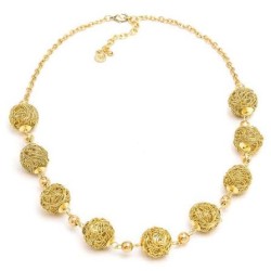 COLLANA CORTA 9 SFERE MICROFILO