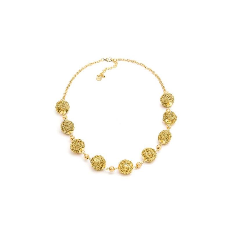 COLLANA CORTA 9 SFERE MICROFILO