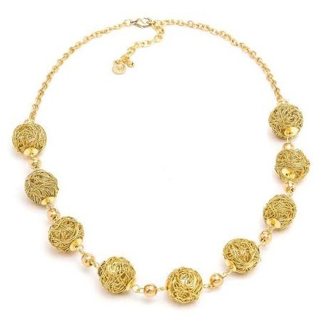 COLLANA CORTA 9 SFERE MICROFILO